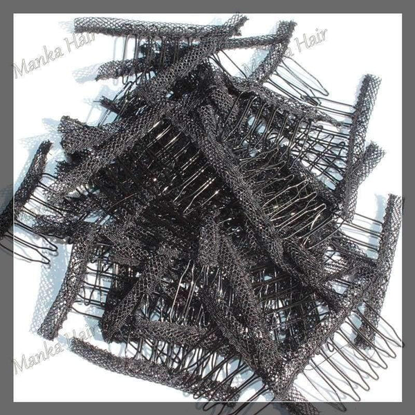 Planet Gates 20pcs hair clips in human hair extension and  hair clip for wigs small wire spring comb for wig/hair weft