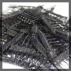 Planet Gates 20pcs hair clips in human hair extension and  hair clip for wigs small wire spring comb for wig/hair weft