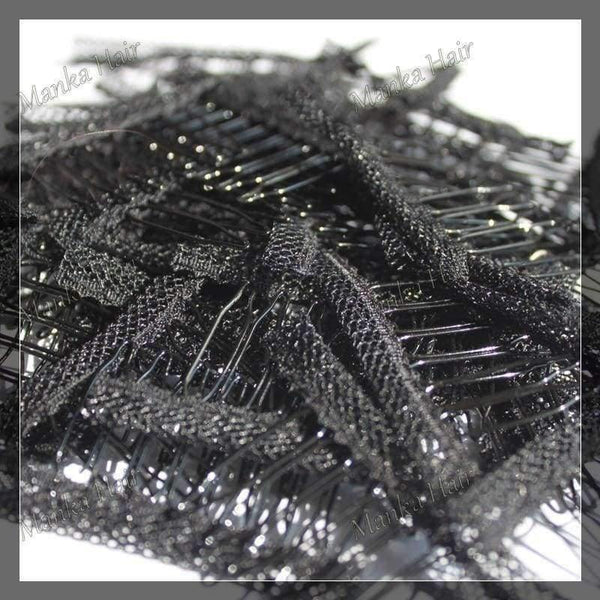 Planet Gates 20pcs hair clips in human hair extension and  hair clip for wigs small wire spring comb for wig/hair weft