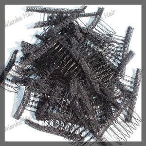 Planet Gates 20pcs hair clips in human hair extension and  hair clip for wigs small wire spring comb for wig/hair weft