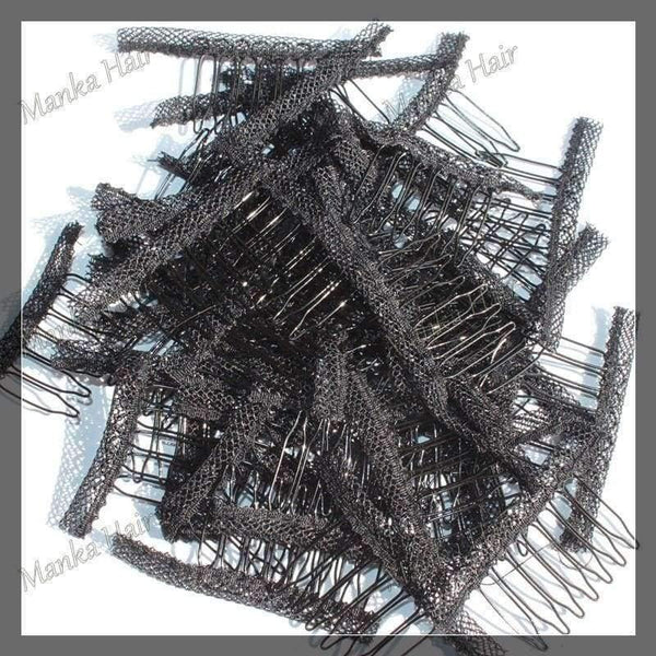 Planet Gates 20pcs hair clips in human hair extension and  hair clip for wigs small wire spring comb for wig/hair weft