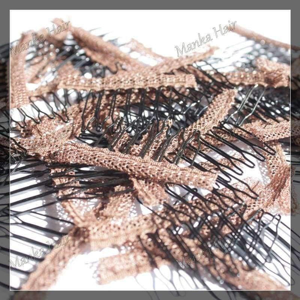 Planet Gates 20pcs hair clips in human hair extension and  hair clip for wigs small wire spring comb for wig/hair weft