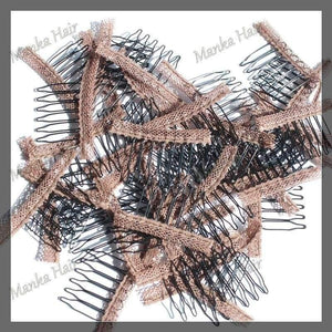 Planet Gates 20pcs hair clips in human hair extension and  hair clip for wigs small wire spring comb for wig/hair weft