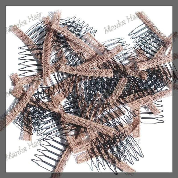 Planet Gates 20pcs hair clips in human hair extension and  hair clip for wigs small wire spring comb for wig/hair weft