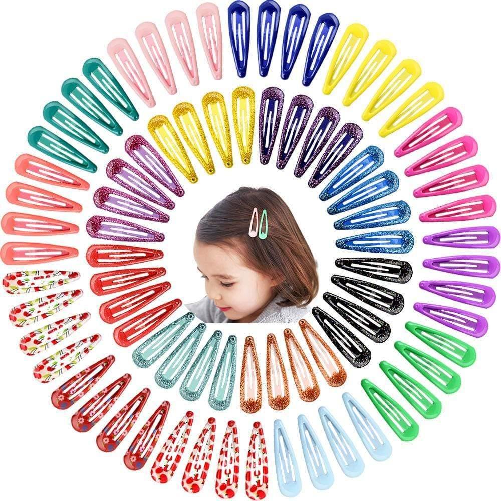 20pcs/lot Baby Girls Snap Hair Clip for Children Kids Hair Pins Color Glitter Hairpin Women Hair Accessories Cute Metal Barrette