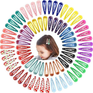 20pcs/lot Baby Girls Snap Hair Clip for Children Kids Hair Pins Color Glitter Hairpin Women Hair Accessories Cute Metal Barrette