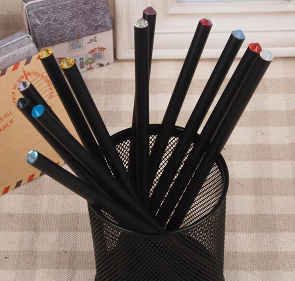 Planet Gates 20pcs/lot Black Wood Pencil HB Diamond Standard Pencil For Drawing Painting Supplies Office stationery