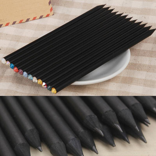 Planet Gates 20pcs/lot Black Wood Pencil HB Diamond Standard Pencil For Drawing Painting Supplies Office stationery