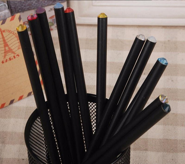 Planet Gates 20pcs/lot Black Wood Pencil HB Diamond Standard Pencil For Drawing Painting Supplies Office stationery