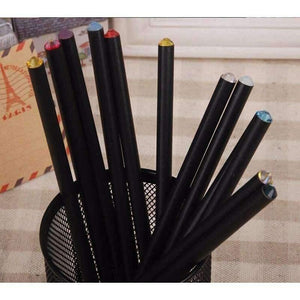 Planet Gates 20pcs/lot Black Wood Pencil HB Diamond Standard Pencil For Drawing Painting Supplies Office stationery New Writing pen gift