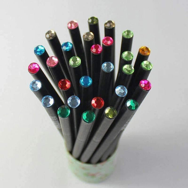 Planet Gates 20pcs/lot Black Wood Pencil HB Diamond Standard Pencil For Drawing Painting Supplies Office stationery New Writing pen gift