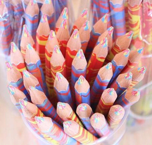 Planet Gates 20pcs/lot Mixed Colors Rainbow Pencil Art Drawing Pencils Writing Sketches Children Graffiti