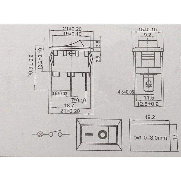 Planet Gates 20PCS/Lot On/Off Electronic Button / Press Switch DIY Accessories 2 Pins Power Switch for Dispenser Table Lamp Spare Parts