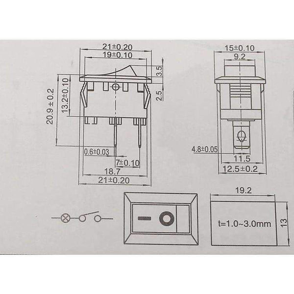 Planet Gates 20PCS/Lot On/Off Electronic Button / Press Switch DIY Accessories 2 Pins Power Switch for Dispenser Table Lamp Spare Parts