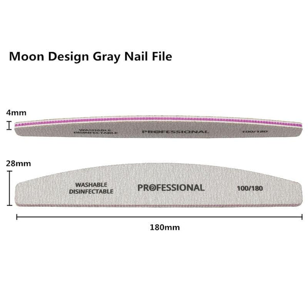 Planet Gates 20Pcs/Lot Professional Nail File 100/180 Nail Buffer Block lime a ongle Pedicure Manicure Tips Gel Polish Curve Nail Care Tools