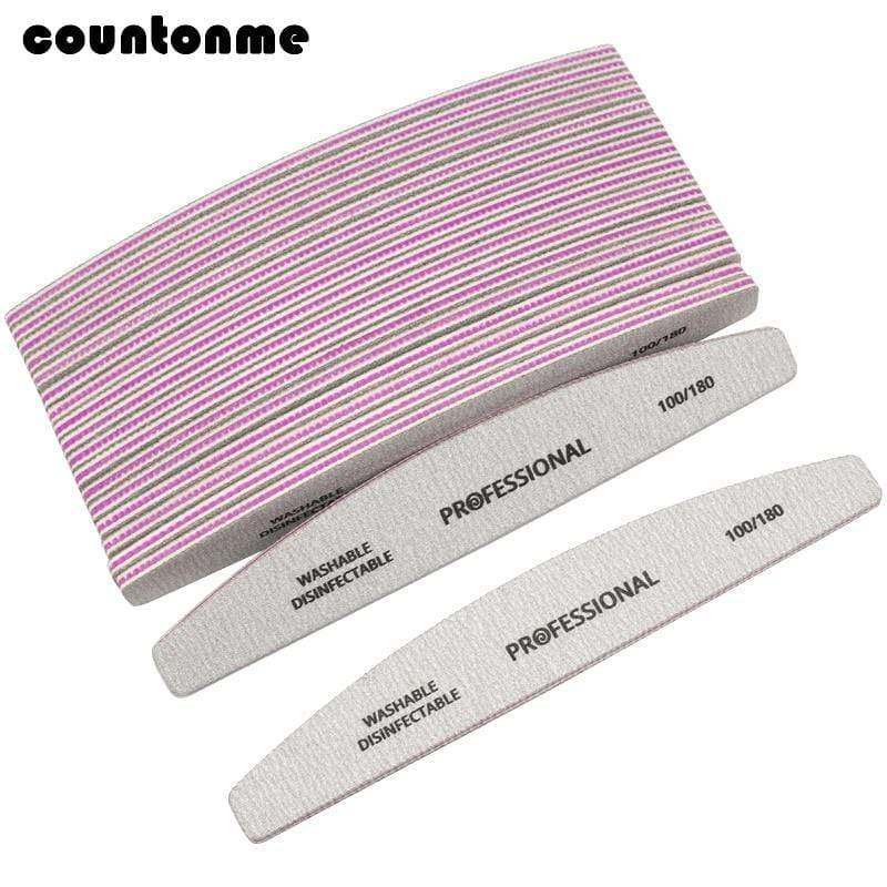 Planet Gates 20Pcs/Lot Professional Nail File 100/180 Nail Buffer Block lime a ongle Pedicure Manicure Tips Gel Polish Curve Nail Care Tools