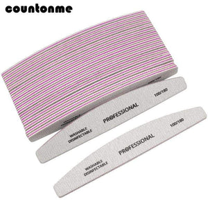 Planet Gates 20Pcs/Lot Professional Nail File 100/180 Nail Buffer Block lime a ongle Pedicure Manicure Tips Gel Polish Curve Nail Care Tools