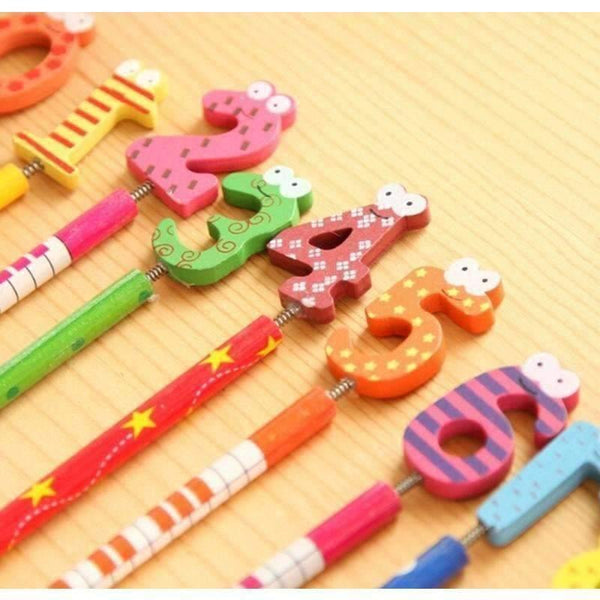 Planet Gates 20pcs/lot Writing Painting Digital Pencils With Spring Wooden Pen School Office Supplies Stationery Free Shipping Papelaria