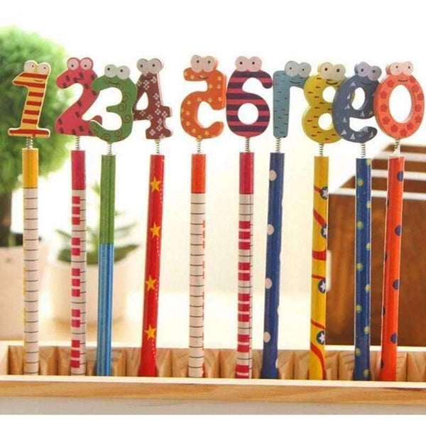 Planet Gates 20pcs/lot Writing Painting Digital Pencils With Spring Wooden Pen School Office Supplies Stationery Free Shipping Papelaria
