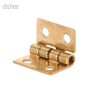 20pcs Mini Brass Hinge Golden For House Cabinet Furniture Brass Hinge Dollhouse Miniature Cabinet Closet 10mm*8mm
