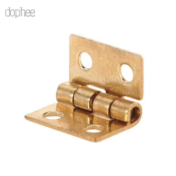20pcs Mini Brass Hinge Golden For House Cabinet Furniture Brass Hinge Dollhouse Miniature Cabinet Closet 10mm*8mm