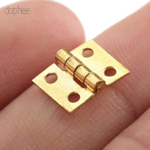 20pcs Mini Brass Hinge Golden For House Cabinet Furniture Brass Hinge Dollhouse Miniature Cabinet Closet 10mm*8mm
