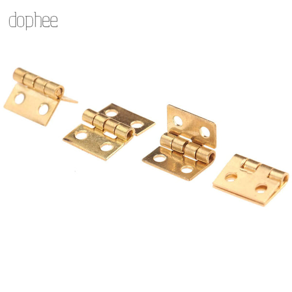 20pcs Mini Brass Hinge Golden For House Cabinet Furniture Brass Hinge Dollhouse Miniature Cabinet Closet 10mm*8mm