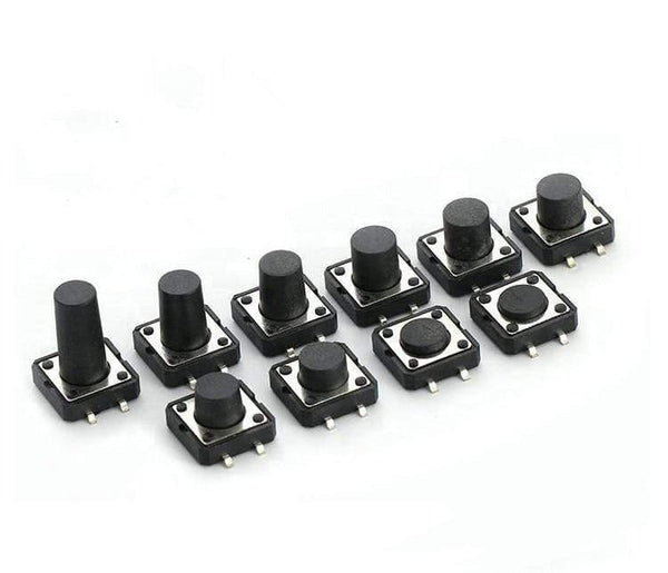 Planet Gates 20PCS PCB Tactile Tact Push Button Switch SMD 4pin Micro Switch 12*12*4.3/5/6/7/8/9/10/11/12 MM 12x12x4.3MM 12x12x5MM 12x12x6MM