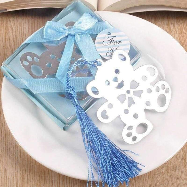 Planet Gates 20pcs Pink Blue Bear Bookmark For Birthday Bridal Christening Wedding girl baby shower favor baby shower souvenirs Free shipping
