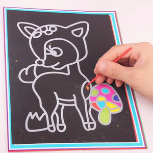 Planet Gates 20pcs/Set Drawing Board Magic Scratch Art Child Painting Creative Cards Stickers Learning Education Toy Coloring Books For Kids