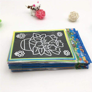Planet Gates 20pcs/Set Drawing Board Magic Scratch Art Child Painting Creative Cards Stickers Learning Education Toy Coloring Books For Kids