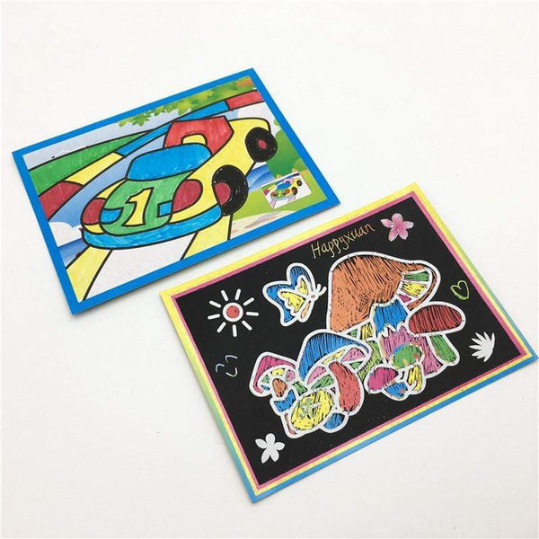 Planet Gates 20pcs/Set Drawing Board Magic Scratch Art Child Painting Creative Cards Stickers Learning Education Toy Coloring Books For Kids