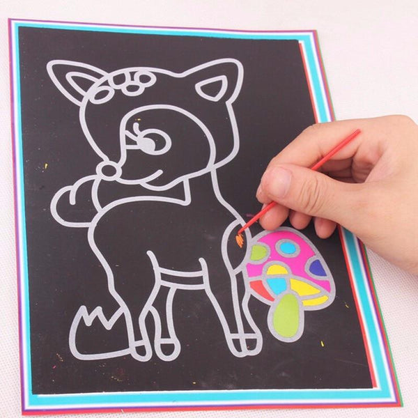 Planet Gates 20pcs/Set Drawing Board Magic Scratch Art Child Painting Creative Cards Stickers Learning Education Toy Coloring Books For Kids