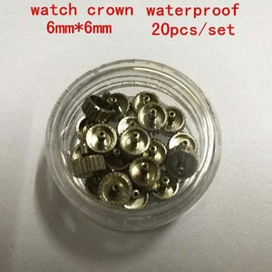 Planet Gates 20PCS/set high quality watch parts watch head watch crown waterproof stainless steel watch crown 6mm*6mm