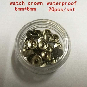 Planet Gates 20PCS/set high quality watch parts watch head watch crown waterproof stainless steel watch crown 6mm*6mm