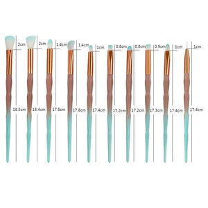 Planet Gates 20pcs/Set Multicolor Soft Cosmetic Complete Eyeliner Eye Shadow Brow Lip Foundation Makeup Brushes Set for Women