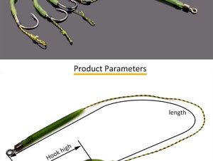 Planet Gates 20Set  size2 20Pcs Carp Fishing Rig Teflon Hook Link Ready Made Combination Ready Tied Hair Carp Chod Barbel Rigs Made Fishing Tackle