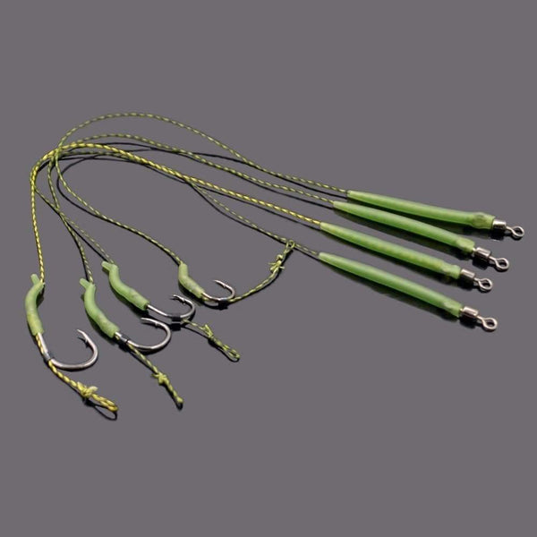 Planet Gates 20Set  size2 20Pcs Carp Fishing Rig Teflon Hook Link Ready Made Combination Ready Tied Hair Carp Chod Barbel Rigs Made Fishing Tackle