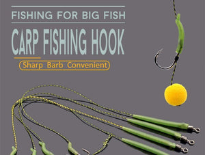 Planet Gates 20Set  size2 20Pcs Carp Fishing Rig Teflon Hook Link Ready Made Combination Ready Tied Hair Carp Chod Barbel Rigs Made Fishing Tackle