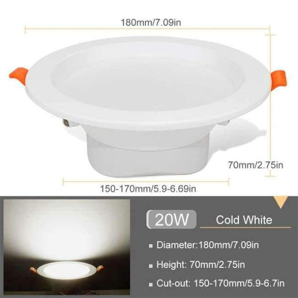 Planet Gates 20W Cold White LED Downlight 3W 5W 9W 12W 20W Recessed Led Spot Lights Downlight 220V Warm White Cold White Changeable Color Home Spot Lighting