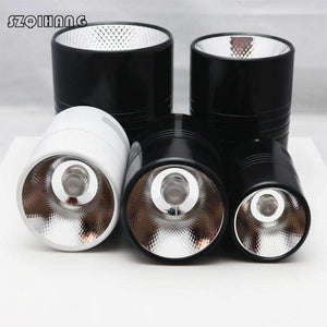 Planet Gates 20W Surface Mounted Dimmable LED Downlight COB 10W 15W LED Down Lights AC110V 220V Ceiling lamp White/Black commercial lighting