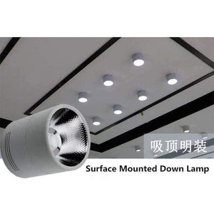 Planet Gates 20W Surface Mounted Dimmable LED Downlight COB 10W 15W LED Down Lights AC110V 220V Ceiling lamp White/Black commercial lighting