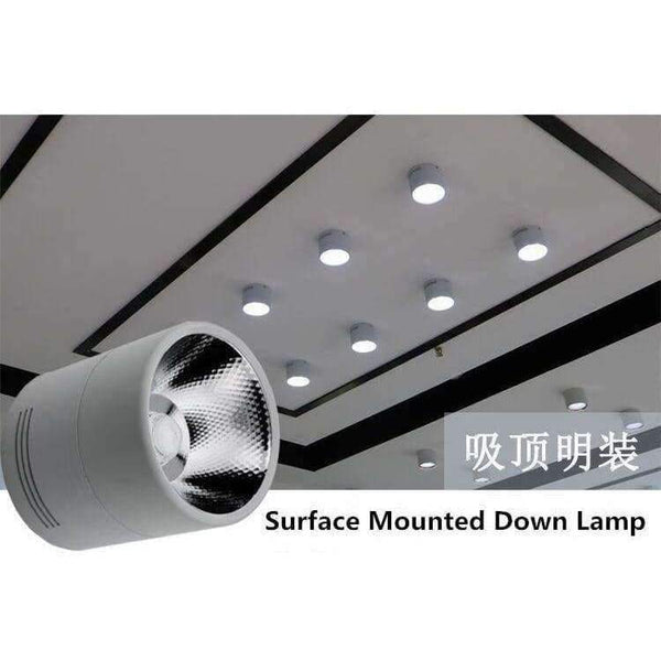 Planet Gates 20W Surface Mounted Dimmable LED Downlight COB 10W 15W LED Down Lights AC110V 220V Ceiling lamp White/Black commercial lighting