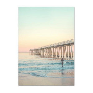 Planet Gates 20x25cm No Frame / L591-1 California Surf Art Prints Beach Wall Art Summer Print Sunset Landscape Canvas Painting Surfboard Boho Decor Coastal Posters