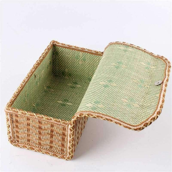 Planet Gates 21.5*12*9cm Desk Storage Box Bamboo Jewelry Box Phone Remote Control Case Cosmetic Organizer Home Office Organization