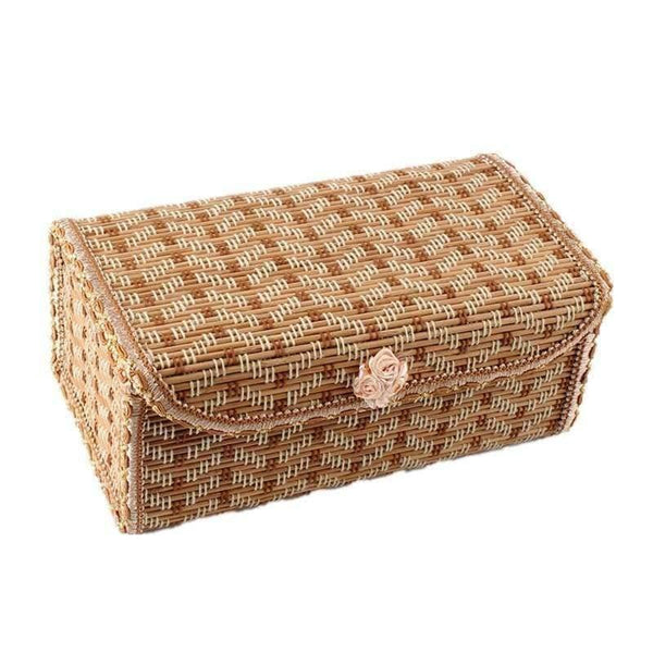 Planet Gates 21.5*12*9cm Desk Storage Box Bamboo Jewelry Box Phone Remote Control Case Cosmetic Organizer Home Office Organization