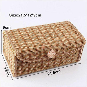 Planet Gates 21.5*12*9cm Desk Storage Box Bamboo Jewelry Box Phone Remote Control Case Cosmetic Organizer Home Office Organization