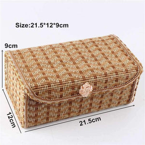 Planet Gates 21.5*12*9cm Desk Storage Box Bamboo Jewelry Box Phone Remote Control Case Cosmetic Organizer Home Office Organization
