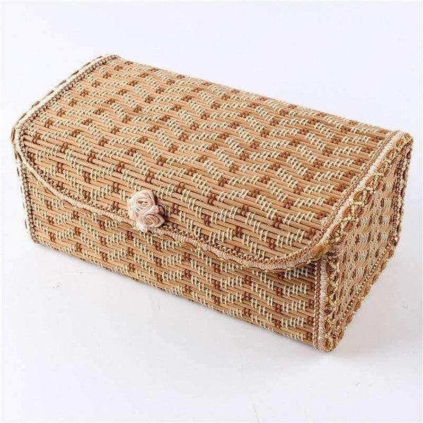 Planet Gates 21.5*12*9cm Desk Storage Box Bamboo Jewelry Box Phone Remote Control Case Cosmetic Organizer Home Office Organization