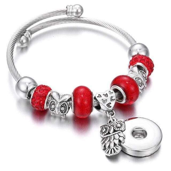 Planet Gates 21 Bracelets for 18mm Snaps Jewelry Elastic Silver Beaded Snap Bracelet Bangles Fit Snap Buttons Jewelry Charms Bracelet